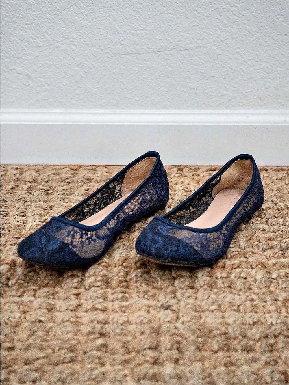 Floral Lace Ballet Flats- Blue- Women’s 8.5